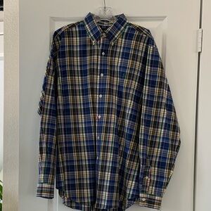 Men’s Ralph Lauren Multicolor Plaid Button Down Polo Shirt Classic Fit Size L